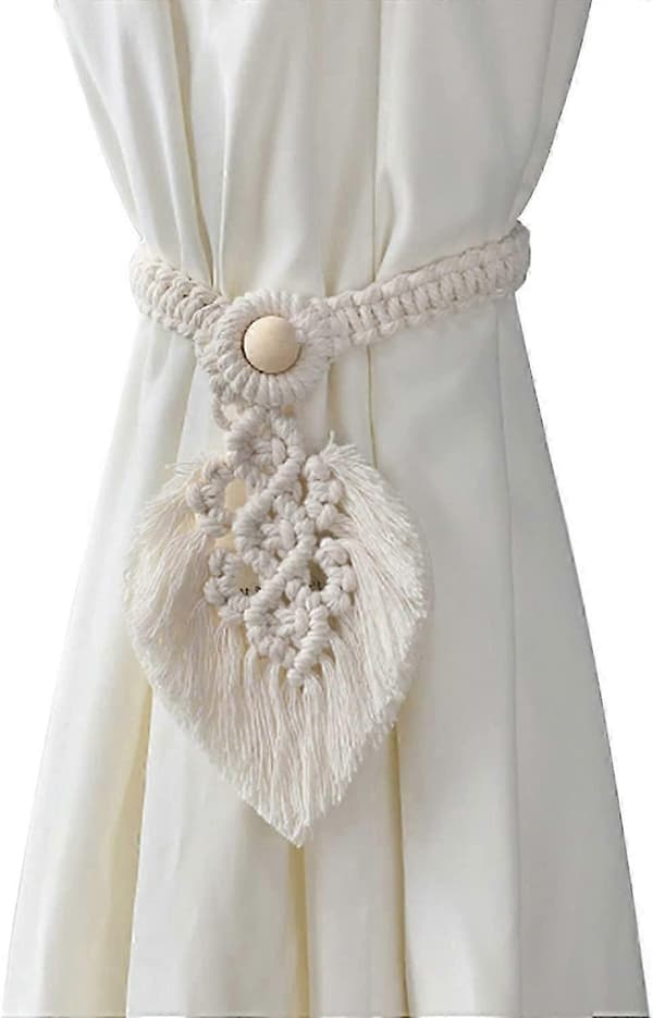 2 stk. gardinholdere | Hvide gardinbindinger indretning | Boho stil gardinbindinger
