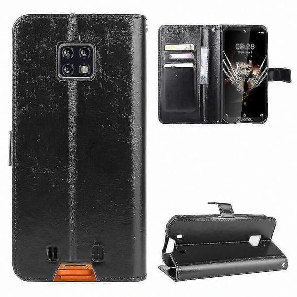 Robust pung-etui med kortpladser, stødsikkert PU-læder flip-cover og støttefod til Oukitel WP6 A4
