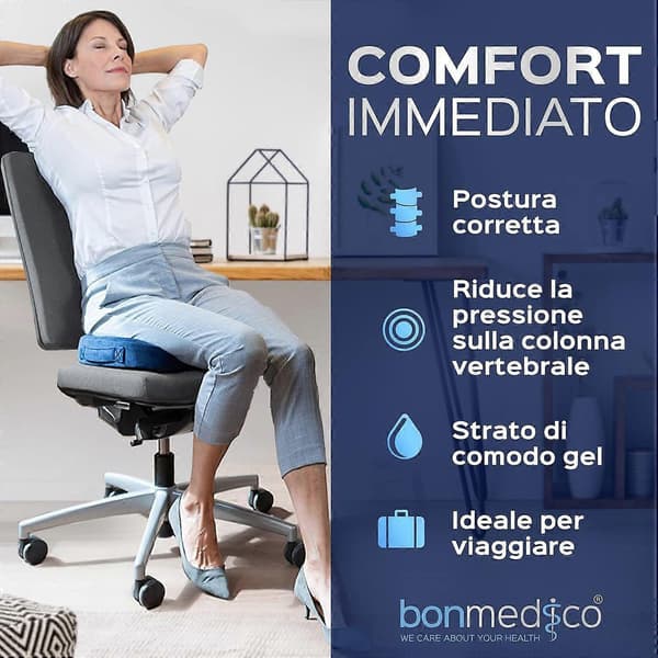 Kontorstolpute - Ergonomisk og Ortopedisk Minneskumpute - Svart
