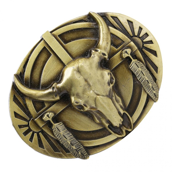 Western Cowboy Tjurhuvud Metall Bältesspänne Motorcykel Herr Jeans Accessoar