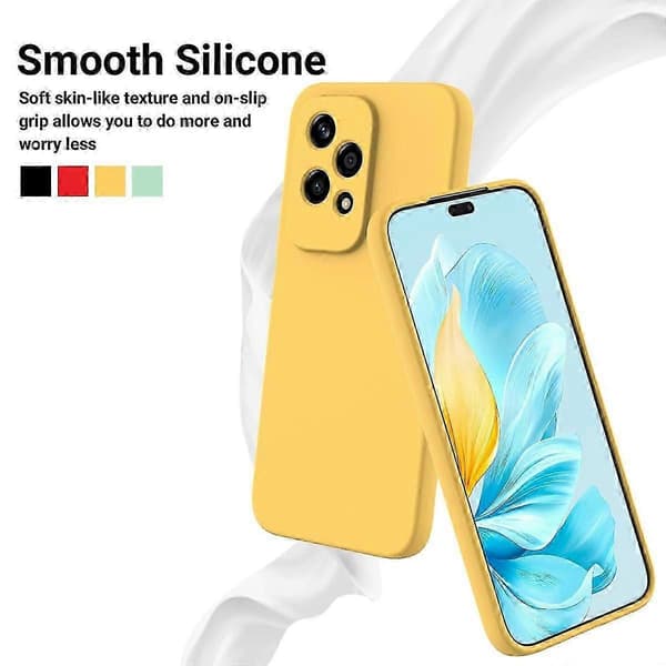 [RM] Ensfarvet flydende silikone-cover med stødabsorbering Yellow For Honor 200 Lite Global