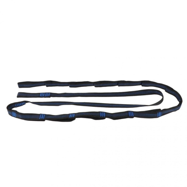 2 st trädhängande hängmattor justerbara remmar 280cm webbing 14 öglor blå