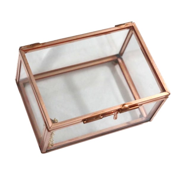 Kubformad bordsdekoration terrarium bröllopsdekoration heminredning s roséguld