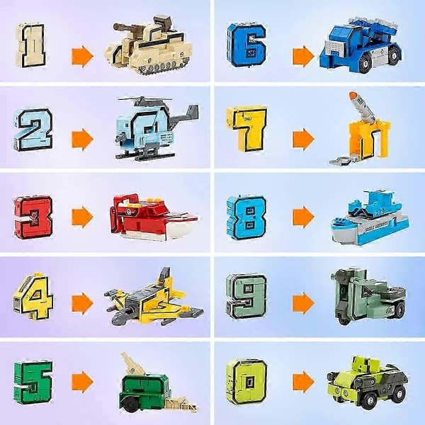 Digitala militärrobotleksaker för 3-6 år gamla pojkar/flickor med nummer 0-9 inlärningsfunktioner