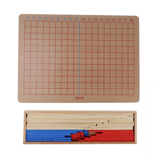 Montessori Matematik Träleksaker för Barn i Bokträ 1-10 Pärlstång