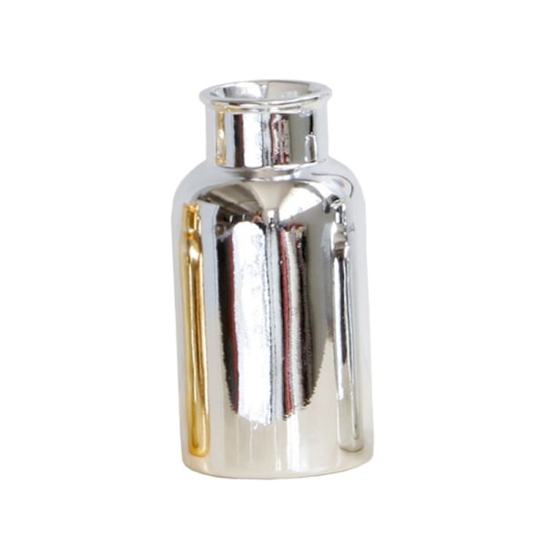 Silver Dekorativ Keramisk Vas Blomsterdisplay Bord Hem Kontor Dekor L
