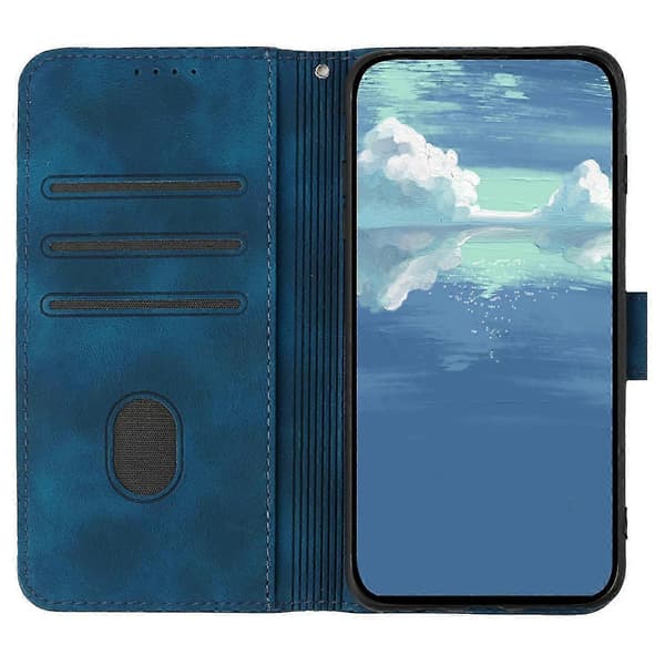 Til Samsung Galaxy S25 Deksel i Skinn Geometrisk Mønster Sapphire