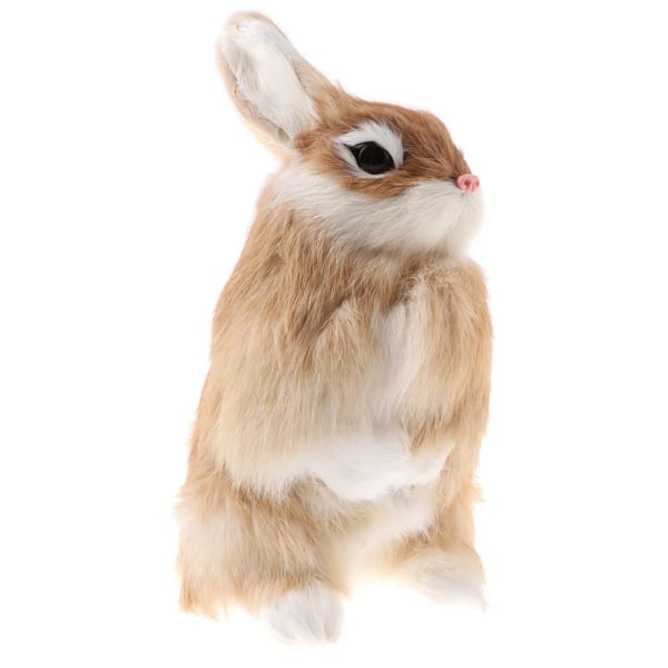 Realistisk djurfigur simulering hukande kanin leksak födelsedagspresent khaki