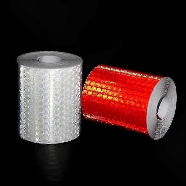 Reflekstape 2 ruller, høj synlighed rød og hvid, 3m x 50mm til sikkerhedsbrug
