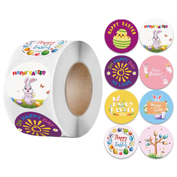 1 Rulle Påskdekaler Lätta Blandade Färger 500 Stycken Per Rulle Muffin Dekoration Dekaler för Scrapbooking 3
