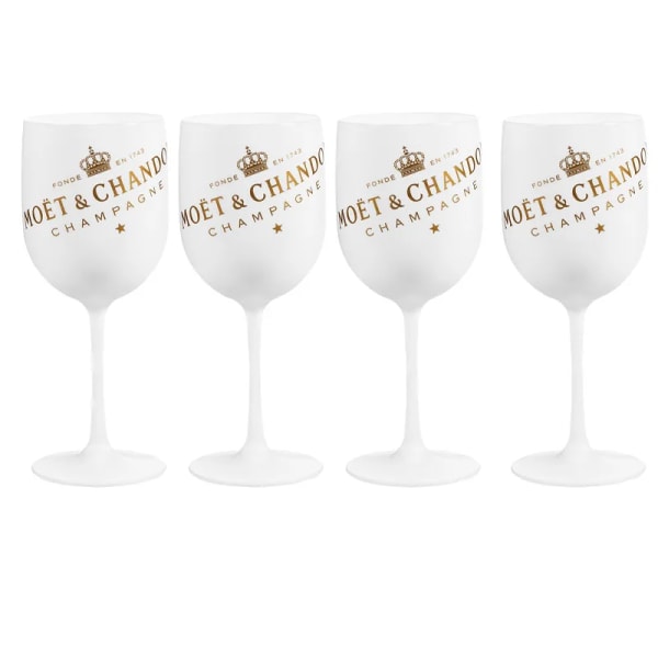 500ml Moet Champagne Flutes Glass Plast Akryl Champagne Glas Vinglas WHITE 4PCS