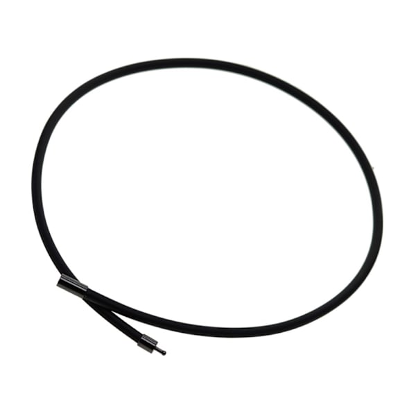 Svart gummihalsband med repkedja och kopparspänne smyckesdetaljer 50cm