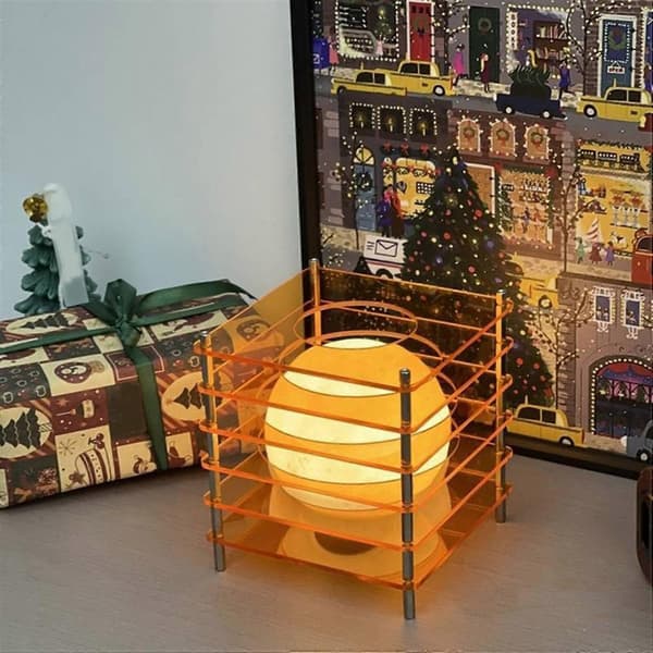 Kunstnerisk bordlampe atmosfære akryl genopladelig natlys design til kontor, stueindretning