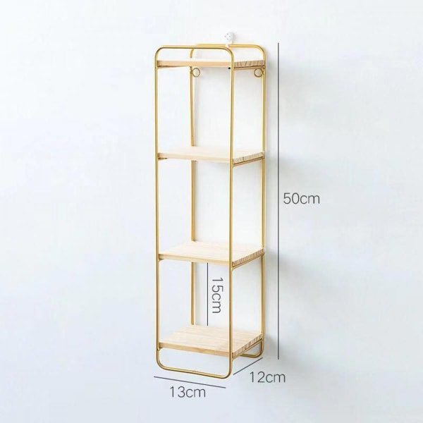 Nordic Wall Mounted Smidesjärn Wall Display Rack Organizer Hållare Dekor Golden