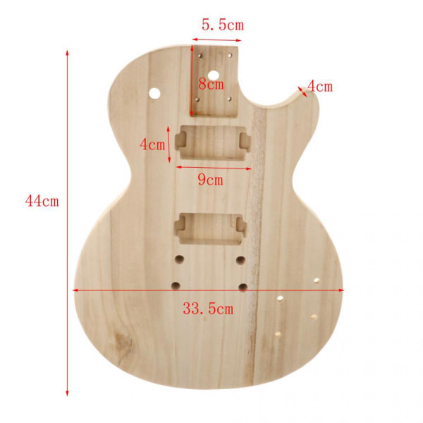 Obehandlad gitarrkropp passar ST-gitarr med 2 gitarrhalsstöd