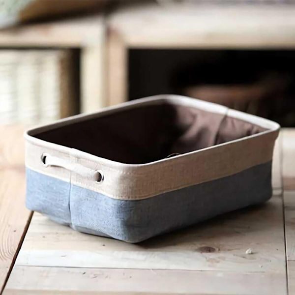 [RM]Wardrobe storage with handle, cube storage with handle for neat wardrobe organization, multifunctional foldable cotton linen storage box for
