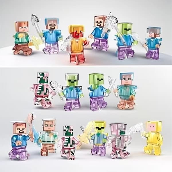 Minecraft Minifigur Set 16 Minifigurer Barnpresent 29[RM] 16 crystal