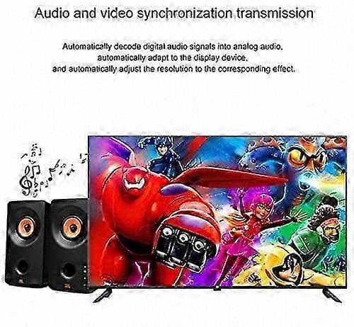 HDMI til RCA AV-adapterkabel, 1,5M HD Audio Video Converter-kabel til TV, 1080P han til 3 RCA-forbindelse, 1,5 m længde