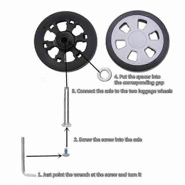8-pak erstatningshjul til kuffert, 2,36 tommer diameter, holdbart gummimateriale, lydløst rullende hjul til bagagereparation Silver