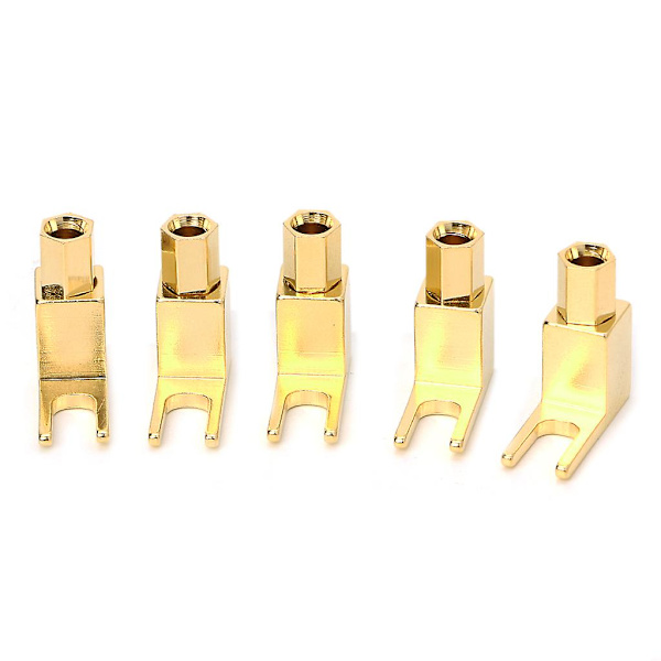 [RM]5st Banana to Fork Adapter Connectors Y Type Speaker Cable Plug Banana Socket