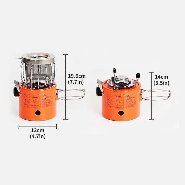 Bærbar 2000W gaskomfur til udendørs camping, isfiskeri Orange