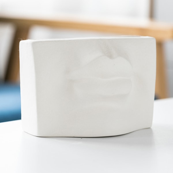 Heminredning Vas Keramisk Blomkruka Torkad Blomma Skulptur 16.4x7.8x10.5cm