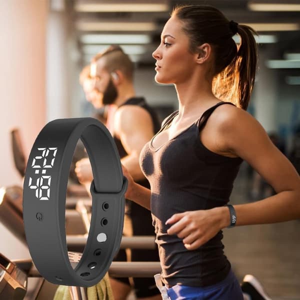 [RM]Vibration Bracelet with Silent Alarm & 10 Reminders - Discreet Vibration Notification for Mobile at Work and Home - Black