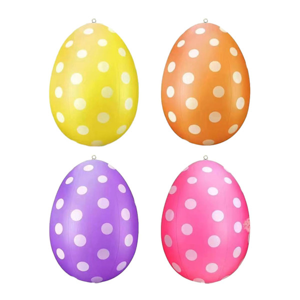 Påskägg Tåligt Stark Färg Påsk Uppblåsbart Ägg Ornament för Trädgård Festliga Dekorationer Pink