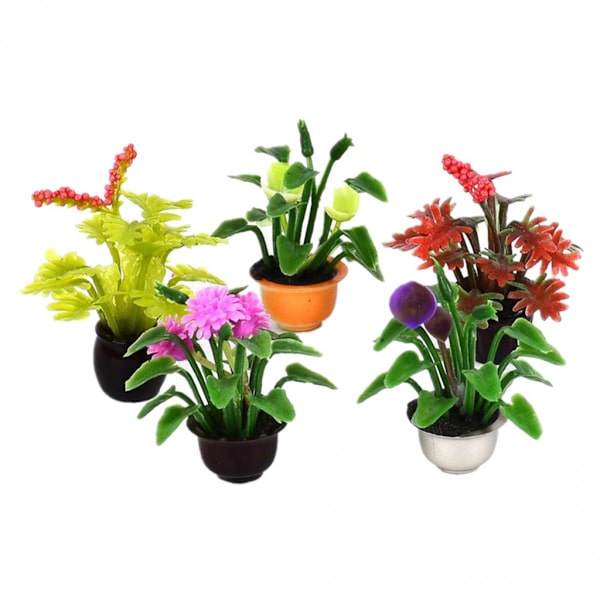 Set med 10 Miniatyr Konstgjorda Blommor Dockskåp Älva Trädgård Mikrodekor