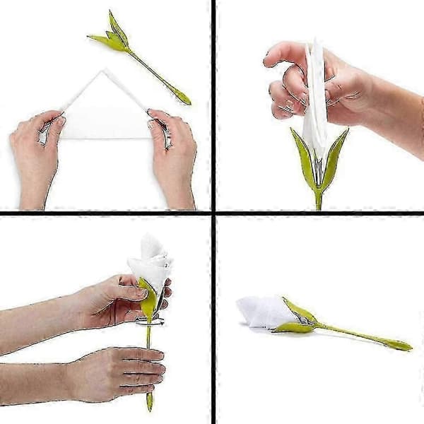 20 stk dekorative serviettringer i plast blomsterform for fester size