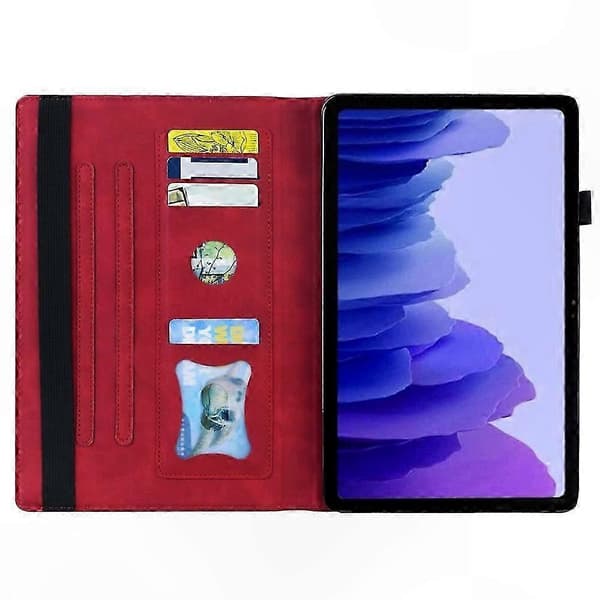 PU læder tablet cover med kortholder til 10,5-11 tommer enheder Red