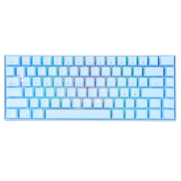 [RM] Mechanical Keyboard 82 Keys RGB Three Modes Support Wireless 2.4G BT3.0 Ergonomic 1800mAh Battery Wired Keyboard Blue Switch 1.1