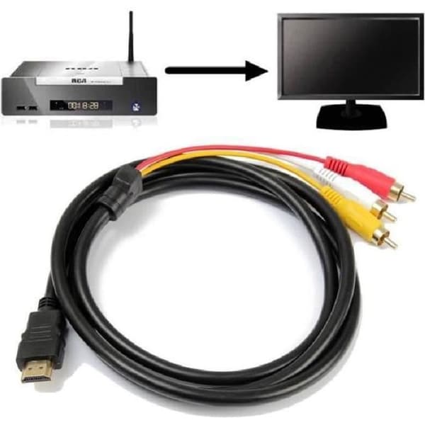 HDMI til RCA-kabel - STRAßE TECH - 1,5M - Guldbelagte stik - Lyd- og videooverførsel