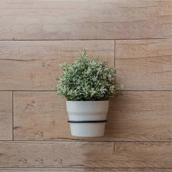 Sæt med 3 store urtepotteholdere, urtepottering vægmontering, jern urtepottekroge, sort, 11*11cm