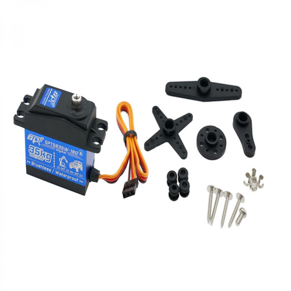 Vattentät 35kg 180&deg; Borstlös Servo med Metallväxlar för 1/8 1/10 Skala RC Crawler Bil DIY Delar