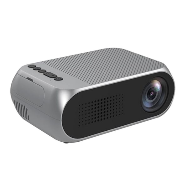 Mini Portabel Projektor LED 3D Full HD Hemmabio USB HDMI EU Grå Silver