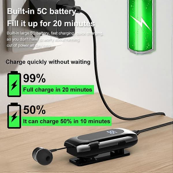 Revershøretelefon Bærbar Dobbeltforbindelse Bluetooth-kompatibel 5.2 DC 5V 140mAh Opkaldspåmindelse Notebook Computer Headset