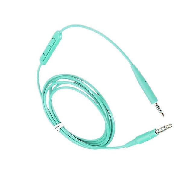 3,5 mm til 2,5 mm grøn TPE stereo lydkabel lige stik til høretelefoner, inline mikrofon og kontrol 140 cm