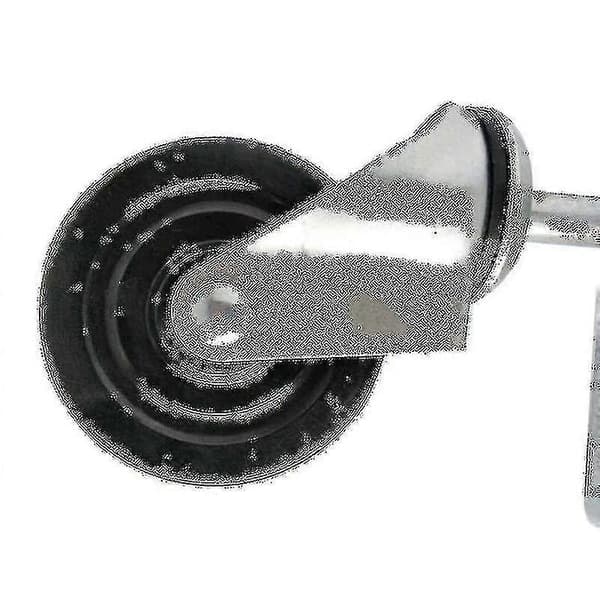 [RM]4 inch Heavy Duty Rubber Silent Spring Loaded Gate Door Wheel Caster Bracket Spring Wheel Home Gate Door Roller (1 pc, Black)