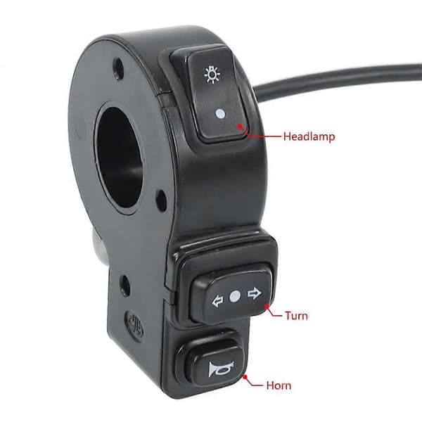 3-i-1 Lys Horn Blinklys Knappsett for Scooter Elsykkel ABS-