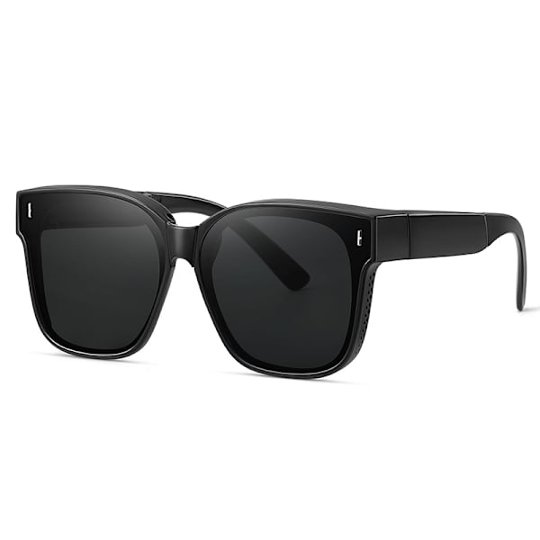 [RM] Foldbare Suncovers Solbriller Over Briller sort black