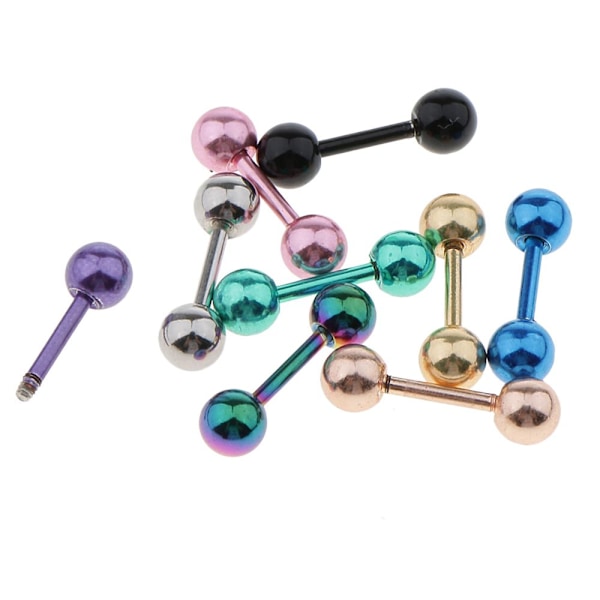9 st rostfria stål barbell tunga läpp helix stud sköld 16g 4mm kula
