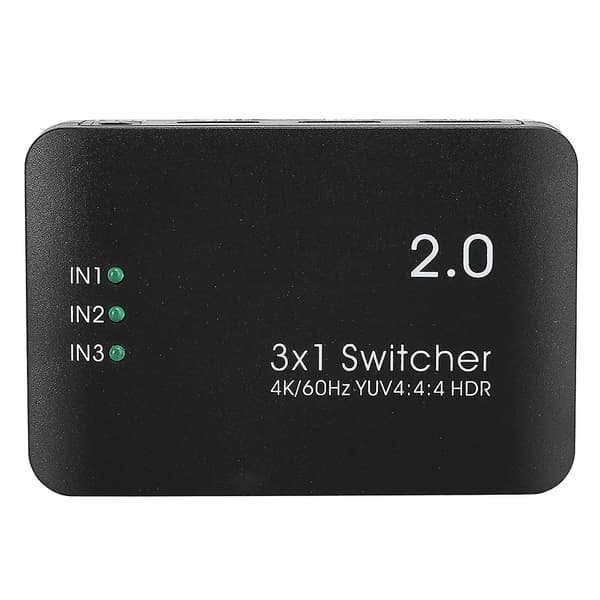 4K High Definition Multimedia Interface Switcher 3 ingång 1 utgång splitteradapter HD IR-fjärrkontroll ABS med LED-indikator