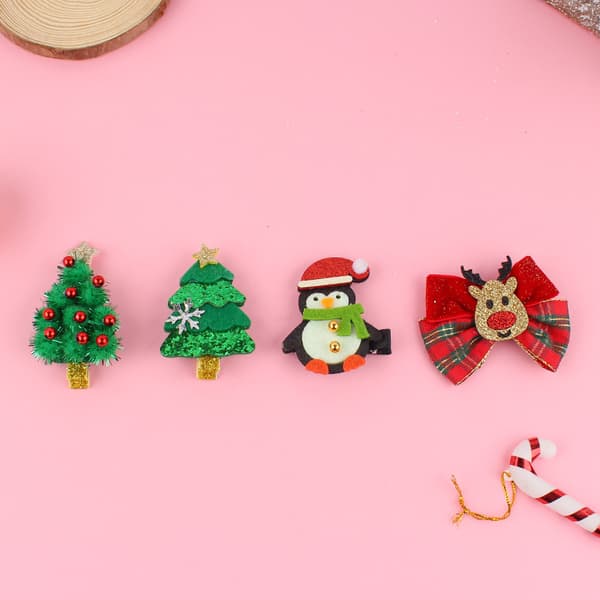 4 st julhjort-hårspännen Jul-kollektion Jul-tema