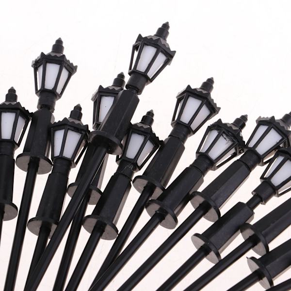 20 st Miniatyr Modell Gatlyktor HO OO Skala LED Trädgårdslampor 1:75