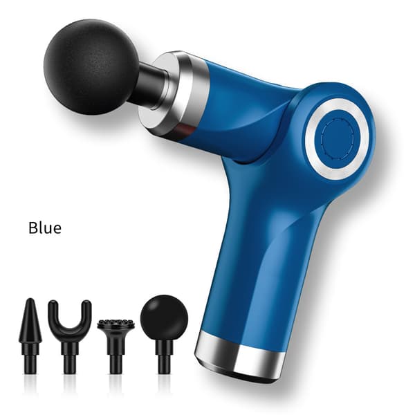 [RM] Electric Muscle Massage Gun, Foldable Deep Tissue Massager 4 Speed Adjustable, Blue