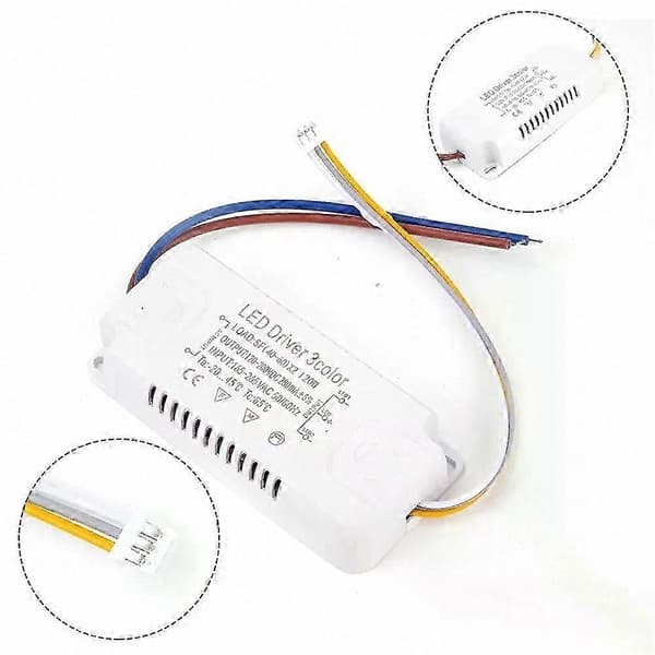 3-farget LED-driveradapter, ikke-isolert transformator, AC165-265V, 8-70W for LED-belysning