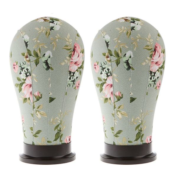 2x Mannekäng Modell Huvud Display Korkhållare Perukblock 21\"\"Gardenia