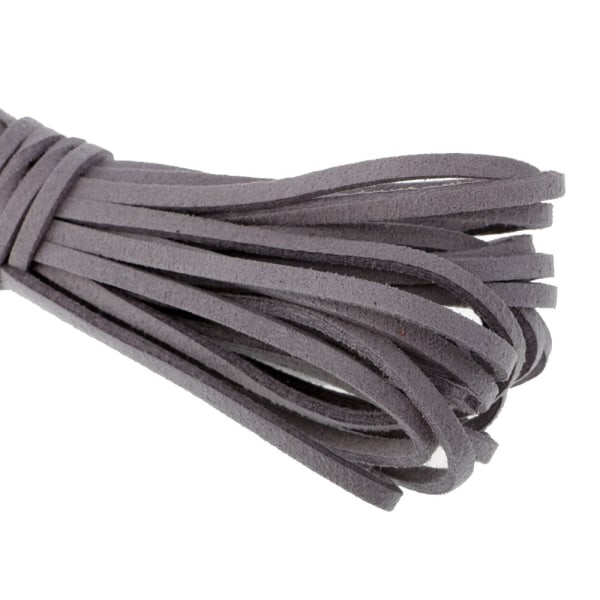 2 stycken 5m pu lädersnöre för halsband armband gör-det-själv fynd grå