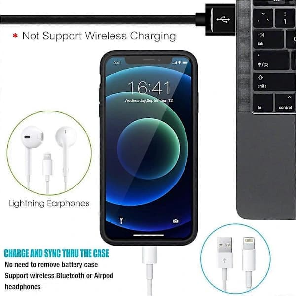 6800 mAh oppladbart etui (svart)[RM]